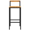vidaXL Tabourets de bar lot de 4 noir r&eacute;sine tress&eacute;e et bois d'acacia