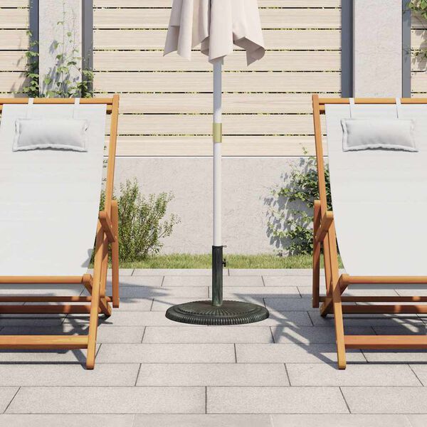 vidaXL Socle de parasol Vert 45x45x30 cm Fonte