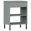 vidaXL Armoire console avec pieds en m&eacute;tal Gris Bois pin massif OSLO