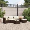 vidaXL Salon de jardin 5 pcs avec coussins Marron R&eacute;sine tress&eacute;e