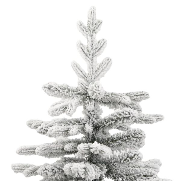 vidaXL Sapin de No&euml;l artificiel &agrave; charni&egrave;res avec neige floqu&eacute;e 210 cm