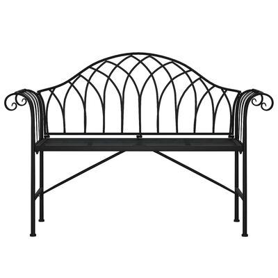 vidaXL Banc de jardin 2 places 128 cm Noir Acier