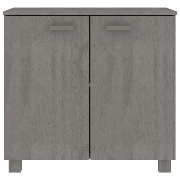 vidaXL Buffet HAMAR Gris clair 85x35x80 cm Bois massif de pin