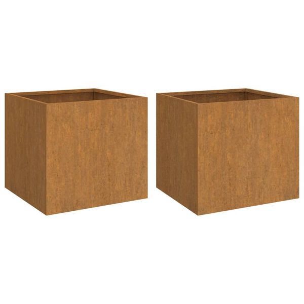 vidaXL Jardini&egrave;res 2 pcs 32x30x29 cm acier corten