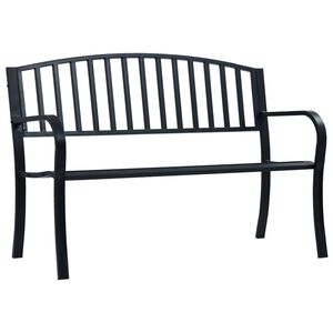 vidaXL Banc de jardin Noir 120 cm Acier