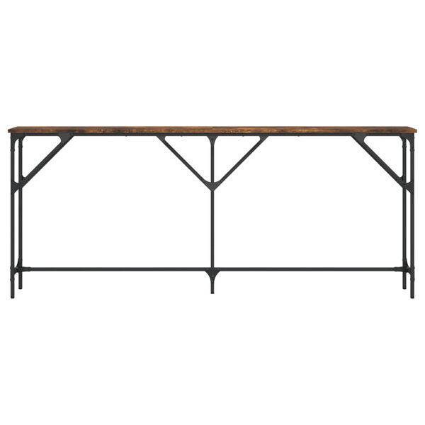 vidaXL Table console ch&ecirc;ne fum&eacute; 180x23x75 cm bois d'ing&eacute;nierie