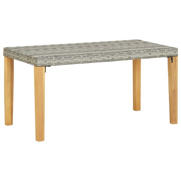 vidaXL Banc de jardin 120 cm Gris R&eacute;sine tress&eacute;e et bois d'acacia