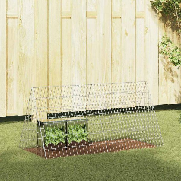vidaXL Cage pour lapins Argent 650 x 55 x 55 cm Acier galvanis&eacute;