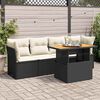 vidaXL Salon de jardin 5 pcs avec coussins noir r&eacute;sine tress&eacute;e