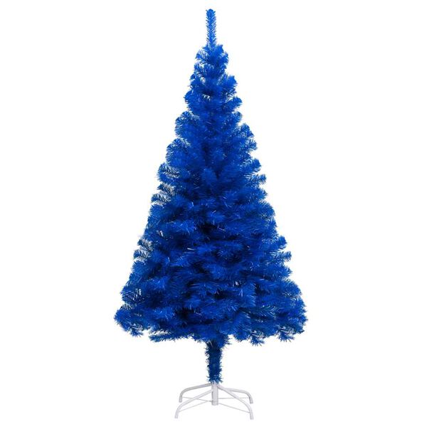 vidaXL Arbre de No&euml;l artificiel pr&eacute;-&eacute;clair&eacute; et boules bleu 150 cm PVC