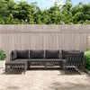 vidaXL Salon de jardin avec coussins 6 pcs anthracite acier