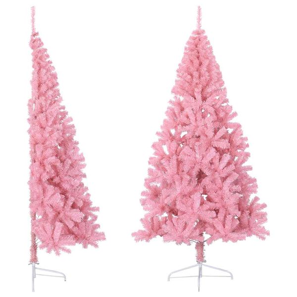 vidaXL Demi sapin de No&euml;l artificiel avec support Rose 180 cm PVC