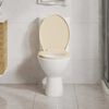vidaXL Si&egrave;ge de toilette &agrave; fermeture en douceur Beige Ovale