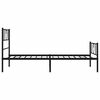 vidaXL Cadre de lit m&eacute;tal sans matelas avec pied de lit noir 100x190cm
