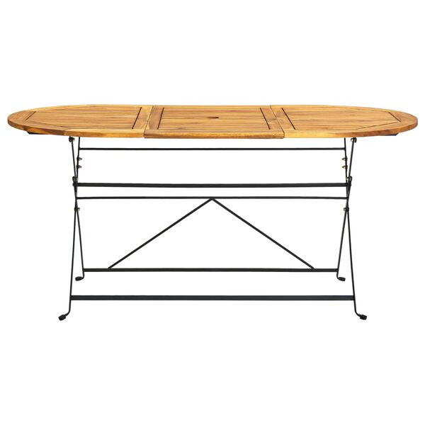 vidaXL Table de jardin 160x85x74 cm Bois d'acacia massif Ovale