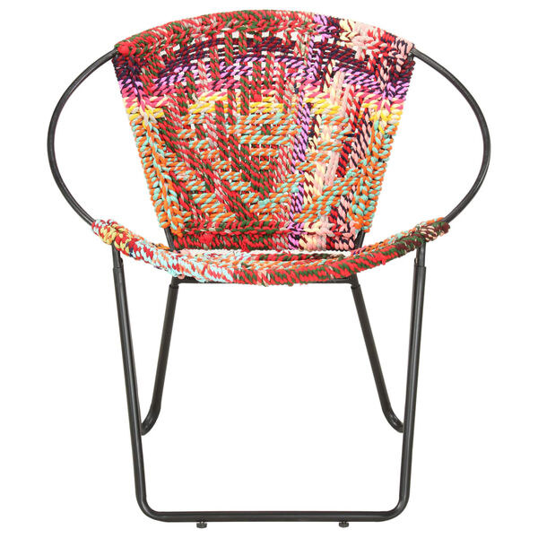 vidaXL Chaise ronde Chindi Multicolore Tissu