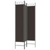 vidaXL Cloison de séparation 3 panneaux Marron 120x200 cm Tissu