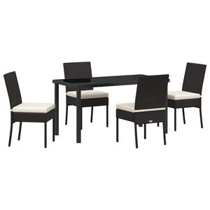 vidaXL Ensemble de salle &agrave; manger pour jardin 5 pcs Noir