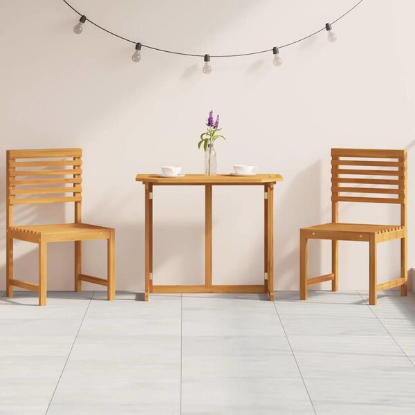 vidaXL Ensemble bistro de jardin 3 pcs Marron Bois d'Acacia Massif