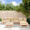 vidaXL Salon de jardin 7 pcs avec coussins bois massif