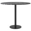 vidaXL Dessus de table noir &Oslash;50x0,8cm verre tremp&eacute; avec design marbre