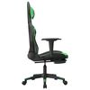 vidaXL Chaise de jeu avec repose-pied Noir et vert Similicuir