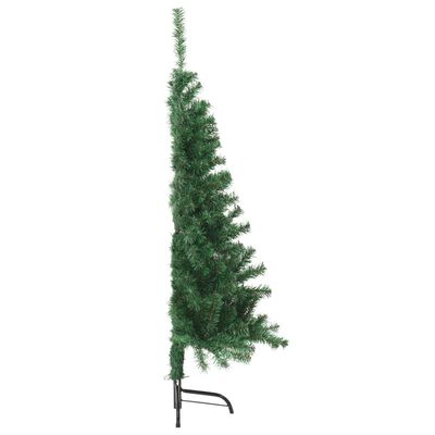 vidaXL Sapin de Noël artificiel moitié avec support vert 150 cm PVC