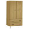 vidaXL Garde-robe avec pieds en m&eacute;tal Marron 90x55x172,5 cm Bois OSLO