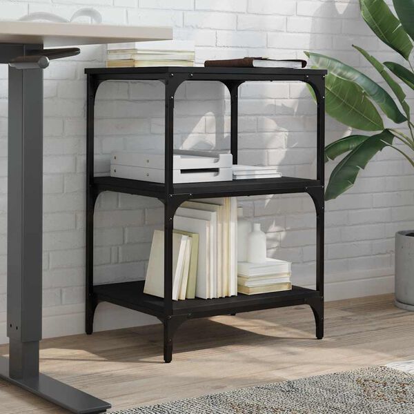 vidaXL Support d'imprimante 3 niveaux noir 50x41x75 cm