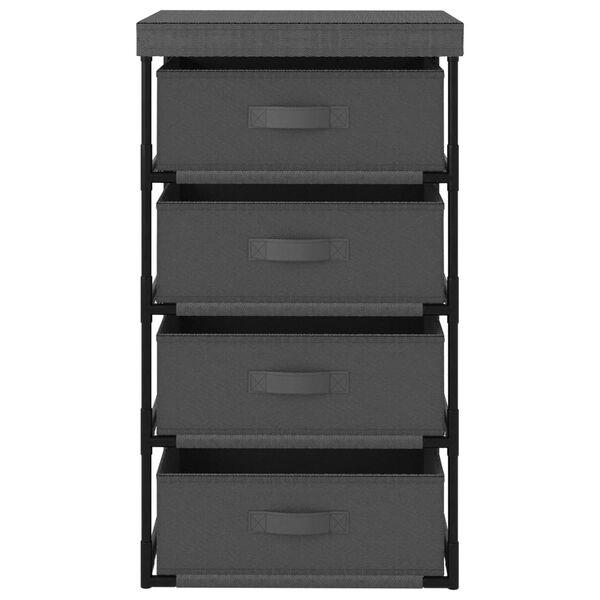 vidaXL &Eacute;tag&egrave;re de rangement avec 4 paniers en tissu Acier Gris
