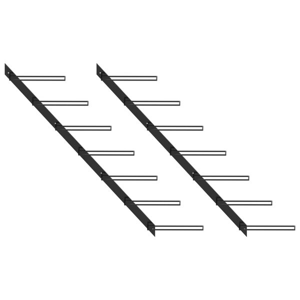 vidaXL Casiers &agrave; bouteilles muraux pour 14 bouteilles 2 pcs Noir M&eacute;tal