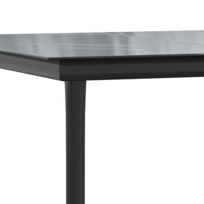 vidaXL Table à dîner de jardin Noir 200x100x74cm Acier et verre trempé