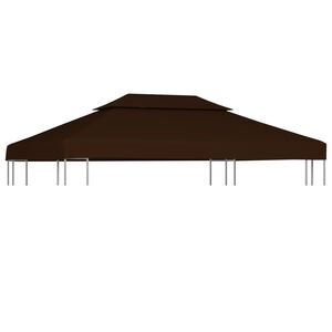 vidaXL Toile sup&eacute;rieure double de belv&eacute;d&egrave;re 310 g/m&sup2; 4x3 m Marron