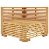vidaXL Canap&eacute; d'angle de jardin et coussins cr&egrave;me Bois de teck massif