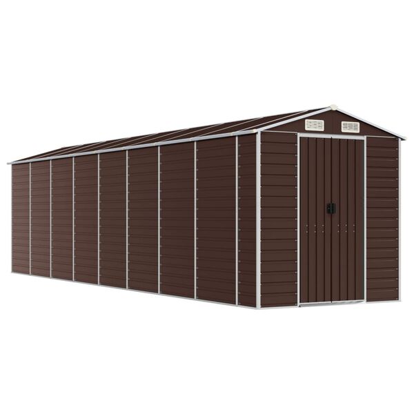 vidaXL Abri de jardin marron 191x725x198 cm acier galvanis&eacute;