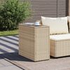 vidaXL Table d'appoint de jardin avec dessus en verre beige rotin