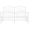 vidaXL Cadre de lit m&eacute;tal sans matelas et pied de lit blanc 135x190 cm