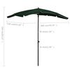 vidaXL Parasol de jardin avec mât 200x130 cm vert