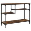 vidaXL Table console avec &eacute;tag&egrave;res ch&ecirc;ne fum&eacute; 100x35x75 cm