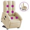 vidaXL Fauteuil inclinable de massage cr&egrave;me tissu