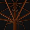 vidaXL Parasol d'ext&eacute;rieur avec m&acirc;t en bois 330 cm Noir
