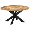 vidaXL Table à dîner Ø150x76 cm bois de manguier massif brut