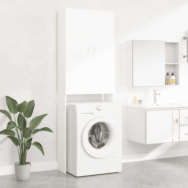 vidaXL Meuble pour machine &agrave; laver Blanc 64x25,5x190 cm