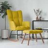 vidaXL Chaise &agrave; bascule avec repose-pied Jaune moutarde Velours
