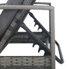 vidaXL Chaise longue avec accoudoirs R&eacute;sine tress&eacute;e Gris