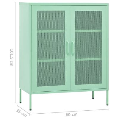 vidaXL Armoire de rangement Vert menthe 80x35x101,5 cm Acier