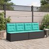 vidaXL Banc inclinable de jardin avec coussins noir r&eacute;sine tress&eacute;e
