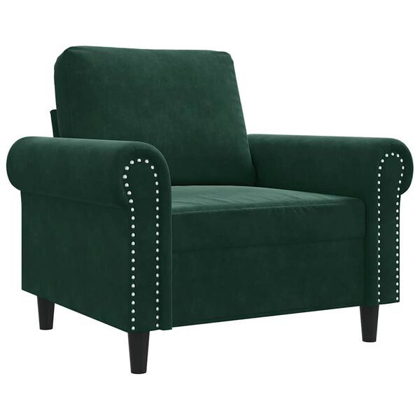 vidaXL Fauteuil Vert fonc&eacute; 60 cm Velours