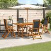 vidaXL Ensemble &agrave; manger de jardin 5pcs bois d'acacia solide textil&egrave;ne