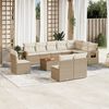 vidaXL Salon de jardin 11 pcs avec coussins beige r&eacute;sine tress&eacute;e